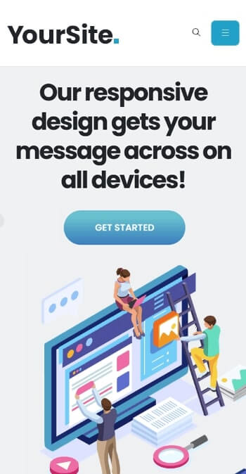 Web page content displayed on mobile device